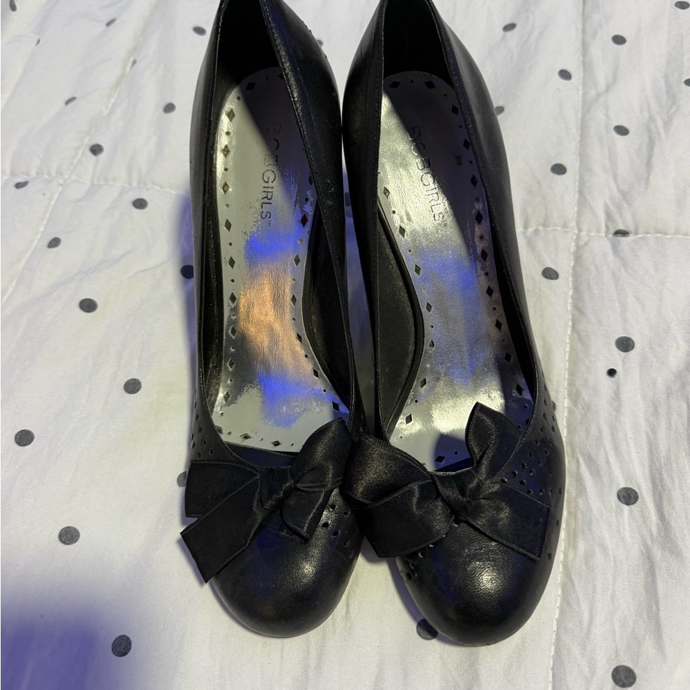 Chic Black Bow Women's Heels